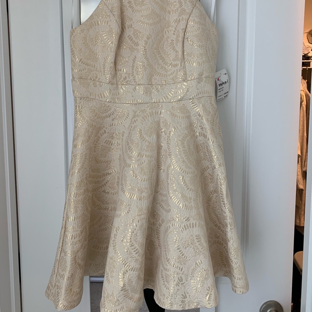 Gold halter dress